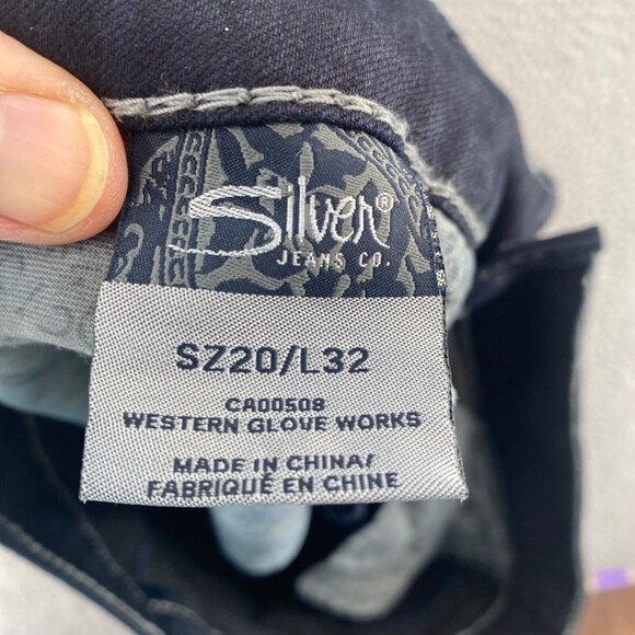 Silver Jeans Womens 20 Plus Suki Blue Dark Wash Bootcut Contrast Trim Curvy NWT - Picture 7 of 13